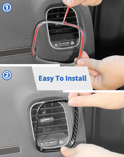 for Dodge Charger 2015+ Central Control Interior Cover Trim Kit, 10pcs Carbon Fiber Central Control Dash & Gear Shift Panel Decor Cover Trim Set Interior Accessories