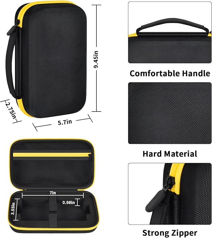 Case Compatible with DeWalt DXAELJ16 1600 Peak Amp Jump Starter Battery Booster, Portable Jumper Storage Holder Pocket for USB Power Station (Box Only) Black
