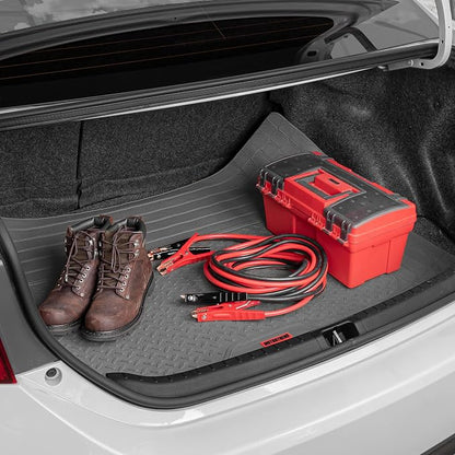 Motor Trend FlexTough Defender Floor Mats for Cars & TrunkShield Trunk Mat Set, Next-Gen Deep Dish Heavy Duty All Weather, Rubber Car Floor Mat Set for Auto Truck Van SUV