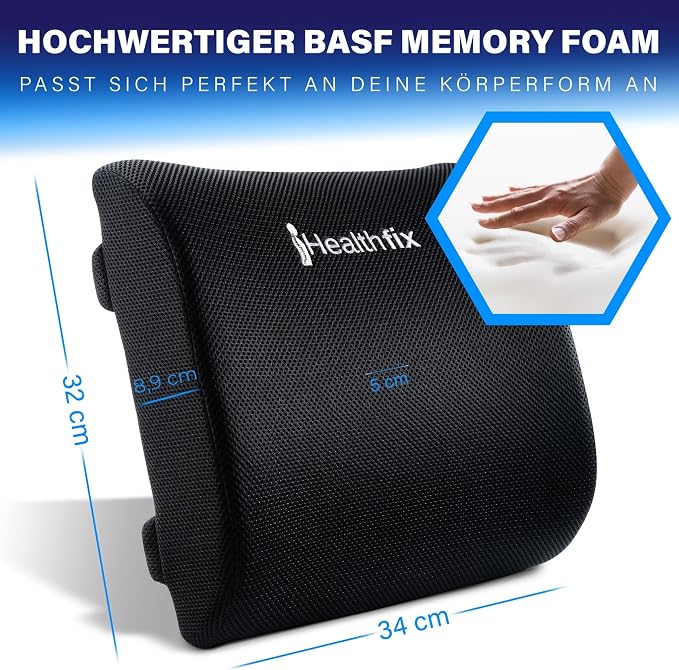 Healthfix® Car Lumbar Support Pillow | Back Cushion to Help Improve Posture (Soft)