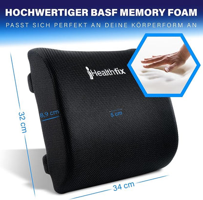 Healthfix® Car Lumbar Support Pillow | Back Cushion to Help Improve Posture (Soft)