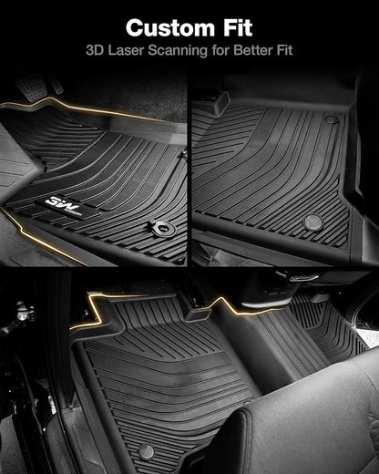 3W Floor Mats Fit 2022-2026 Toyota Tundra CrewMax Cab, TPE All Weather Custom Fit Floor Liner for Tundra SR/SR5/TRD PRO/Limited/Platinum/Castone Accessories Car Mats Easy Clean