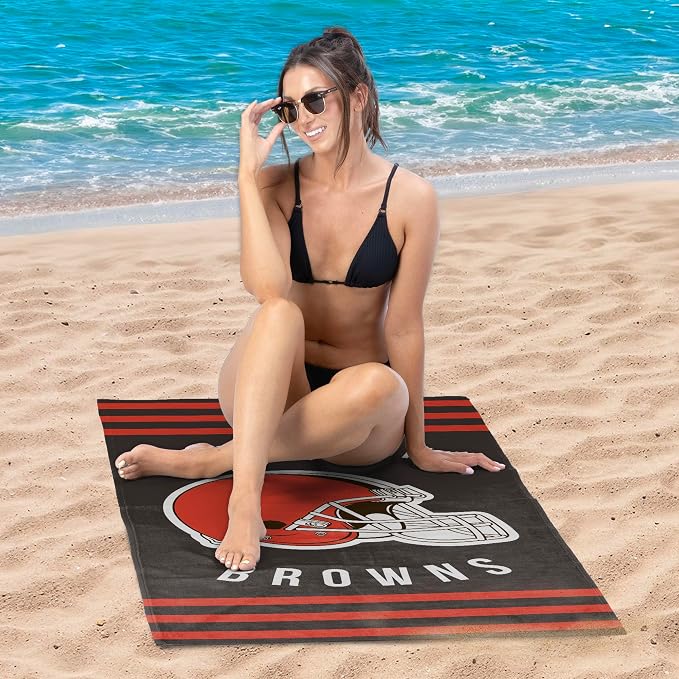 Northwest NFL Cleveland Browns Unisex-Adult Beach Towel, 30" x 60", Stripes