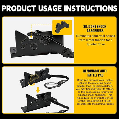 TENGBASE Rear Seat Release Kit for Ford F-150 F-250 F-350 SuperCab & SuperCrew, Pre-Assembled, All-in-One Tool, 2009-2025 Model Years, Black