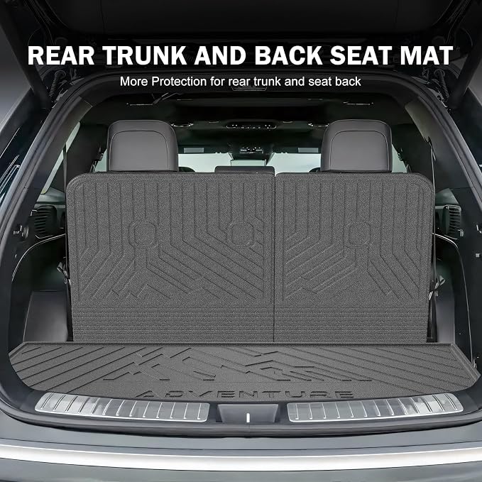 KUST Floor Mats Set for 2026 Hyundai Palisade 7/8 Seats (Gas Only), All Weather Floor Liners & Rear Trunk Mat & Backrest Mat for Palisade Accessories TPE Rubber Car Mats High Edge