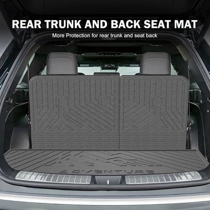 KUST Floor Mats Set for 2026 Hyundai Palisade 7/8 Seats (Gas Only), All Weather Floor Liners & Rear Trunk Mat & Backrest Mat for Palisade Accessories TPE Rubber Car Mats High Edge