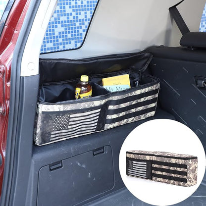 Aunginsy 1PCS Trunk Organizer Compatible with Toyota FJ Cruiser 2007-2021+, Car Left Side Trunk Storage Bag Backseat Hanging Storage Multi-Compartment Space Saving Accessories, With Camouflage Pattern