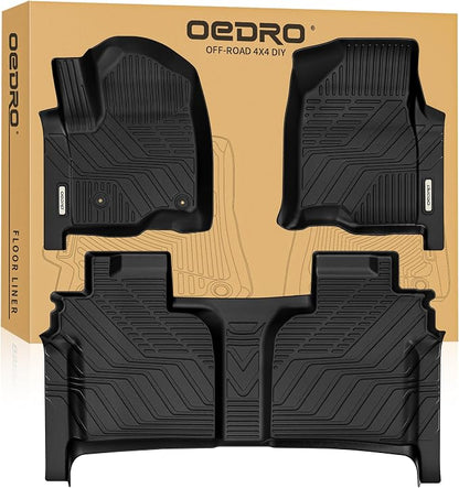 OEDRO Upgraded Floor Mats for 2019-2026 Chevy Silverado/GMC Sierra 1500 Crew Cab & 2020-2026 Silverado/Sierra 2500HD 3500HD, Bucket Seat, All Weather Custom Fit Silverado Accessories Floor Liners