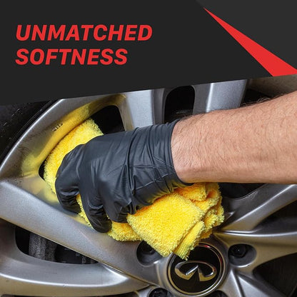 Maxshine 16" x 24" Universal 5-Piece Professional Edgeless Microfiber Towel Set – 380GSM Extra Absorbent & Ultra Plush – Premium Towels for Car Wash, Home Cleaning & Pet Drying