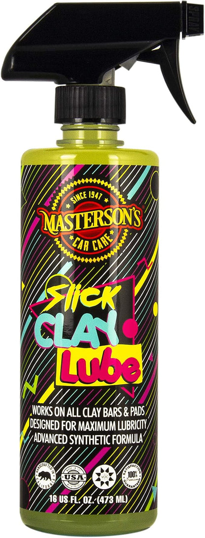 MASTERSON'S CAR CARE MCC_127_16 Slick Clay Lube - Synthetic Lubricant and Anti-Static Detailer - Extends Life of All Clay Bars (16 oz)