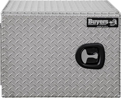 Buyers Products 1705200 Underbody Truck Tool Box with Barn Doors, 18x18x24 Inch, Diamond Tread Aluminum, Made in USA, Compression Latch, Weather Resistant, Toolbox for Flatbeds, Trailers & Work Trucks