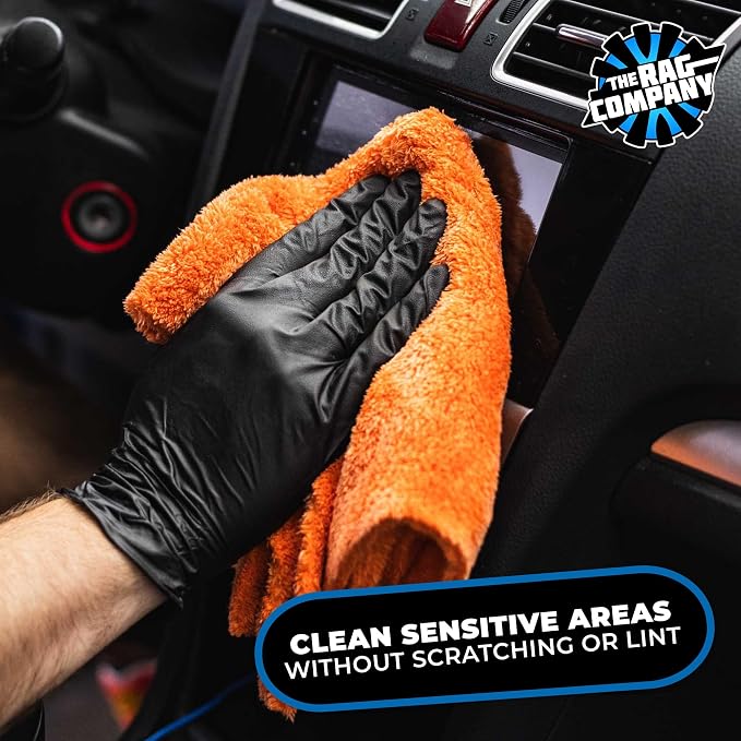 The Rag Company - Eagle Edgeless 500 (4-Pack) Professional Korean 70/30 Blend Super Plush Microfiber Detailing Towels, 500GSM, 16in x 16in, Orange