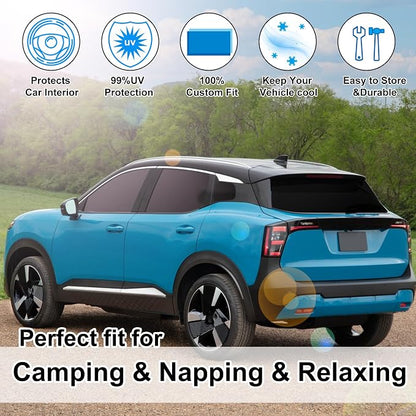 TINGLU Window Shades for Nissan Kicks 2025 2026 Accessories Car Side Full Windows Rear Triangular Windshield Sun Shade Sun UV Rays & Privacy Protection for Camping 7PCS