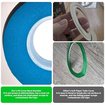 6 Rolls Pinstripe Tape Fine Line Masking Tape 1/16", 1/8", 1/4", 3/8",1/2", 3/4" - Thin Painters Automotive Paper Tape for DIY, Car, Auto, Paint, Art, Tumblers, Pottery, Model Building, Wall