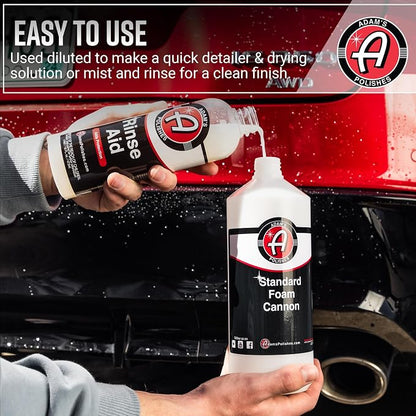 Adam's Polishes Rinse Aid 16oz - Enhances Gloss, Slickness, Color - Use With Foam Gun or Foam Cannon - Ceramic Coating Silica Infused Complete Vehicle Protectant and Exterior Sealant