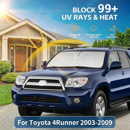 Windshield Sun Shade for Toyota 4Runner 2003-2009 Sunshade Front Window Shade Custom Fit 4Runner Accessories Sun Visor Foldable Shade Blocks UV Rays Accessories