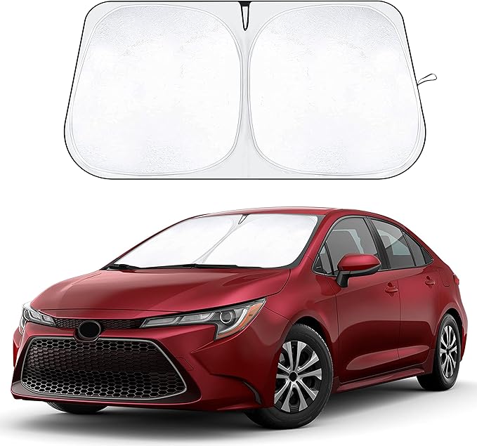 EcoNour Windshield Sunshade Compatible for Toyota Corolla 2020-2024 2025 2026 L, LE, XLE, SE, XSE, Nightshade/Apex Edition (Not for Corolla Cross) Sun Visor for Front Window Cover, Car Accessories