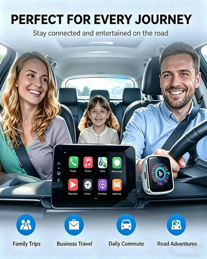 2-in-1 Wireless CarPlay & Android Auto Adapter+ 3FT Gray USB-A to USB-C Car Carplay Cable