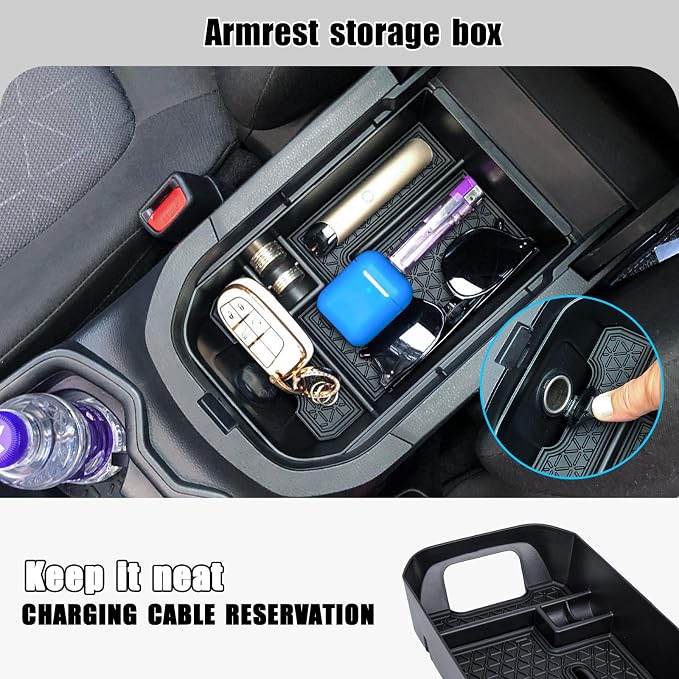 Center Console Organizer Tray Compatible with Toyota RAV4 2025 2024 2023 2022 2021 2020 2019 Armrest Storage Box Insert Tray Secondary Interior Accessories