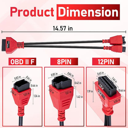 12+8 Pin Connector to OBD2 Adapter, Secutiry Gateway Bypass Cable, 12+8 Cable for Chrysler SGW Equipped FCA Vehicles for Diagnostic, Fit for Scanners MK808 MK808S MX808 MS906 Pro MS908S