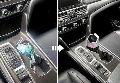 Ginsco Car Trash Can Cup Holder, 2 Pack Mini Car Trash Can with Lid, Car Accessories for Interior, Leakproof Small Trash Cup for Car, Home with Additional 2 ABS Hooks and 90pcs Trash Bags Silver