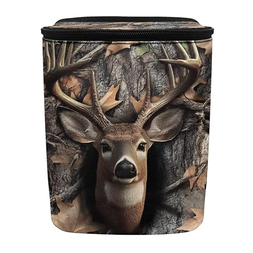 Talayituse Deer Hunting Camo Print Car Trash Can with Lid, Leak Proof Auto Trash Bag Hanging Vehicle Garbage Can Multipurpose Storage Container for Back Seat Road Trip