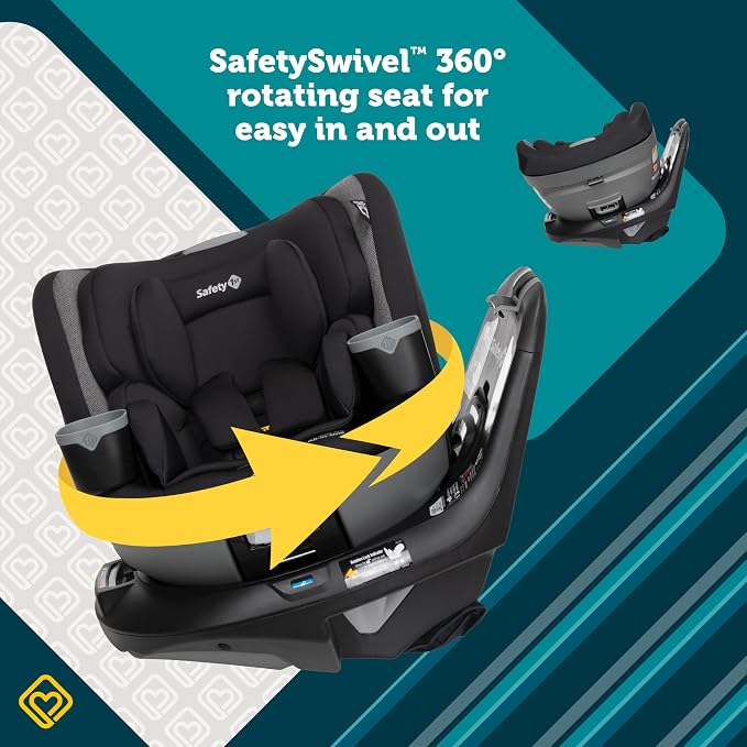 Safety 1st Turn and Go 360 ST Rotating All-in-One Convertible Car Seat, SafetySwivel Technology, SecureTech Installation, 3-in-1 Rear-Facing, Forward-Facing, Booster, 5-100 lbs, Skyline