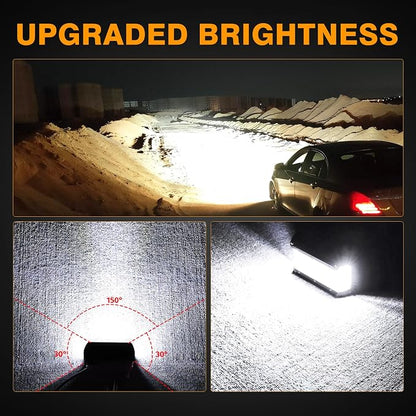 Side Shooter Light Pods, Muto-Beam 2PCS 5Inch Quad Row LED Light Bars Off Road Driving Lighting Spot Flood Combo Light Work Lights LED Fog Lights for Truck UTV ATV SUV Boat Tractor