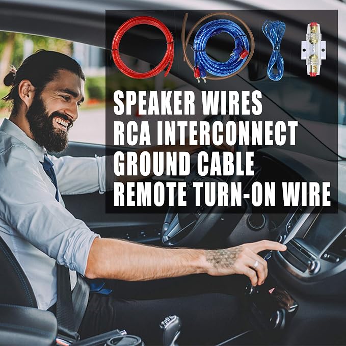 10 Gauge Car Amp Wiring Kit –Welugnal A Car Amplifier Install subwoofer Wire Wiring Kits Helps You Make Connections and Brings Power to Your Radio, Subwoofers and Speakers Amp Power Wire