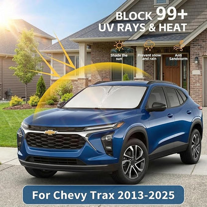 Windshield Sun Shade for Chevy/Chevrolet Trax 2013-2024 2025 Sunshade Front Window Shade Custom Fit Trax Accessories Sun Visor Foldable Shade Blocks UV Rays Accessories