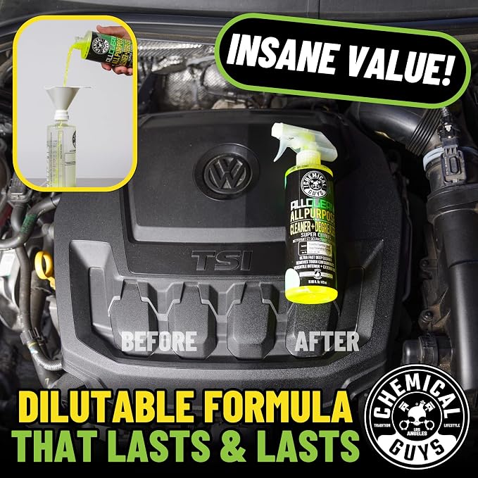 Chemical Guys CLD_101 All Clean+ Citrus-Based All Purpose Super Cleaner, Safe for Cars, Trucks, SUVs, Motorcycles, RVs & More, 128 fl oz (1 Gallon), Citrus Scent