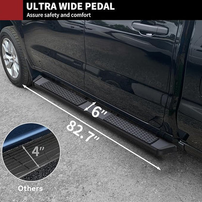 YITAMOTOR 6 Inches Running Boards Compatible with 2019-2026 Chevy Silverado/GMC Sierra 1500 Crew Cab, 2020-2026 2500HD 3500HD Crew Cab Side Steps Black Nerf Bars Rails