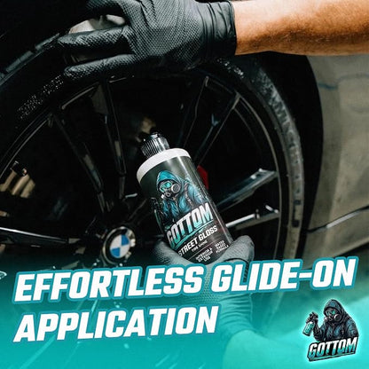 Gottom Tire & Trim Shine – 128oz, Scented Boosted Colada - Ultra High Gloss for Plastic Trim & Wheels – Water-Based Dressing – Car Tire Cleaner & Dressing – Car Detailing Supplies