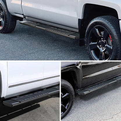 Nilight Running Boards for 1999-2016 Ford F250 F350 Super Duty/Extended Cab 2 Full-Size Door & 2 Half-Size Door 6 Inch Side Step Nerf Bars Stainless Steel Black