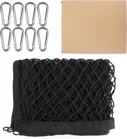 Truck Bed Net, Double-Layer Elastic Cargo Net Stretchable Mesh Organizer for Pickup, Suitable for Daily Light Loads of Trucks, Up to 2X Elastic from 4'x4’ Stretches to 7‘x 7’