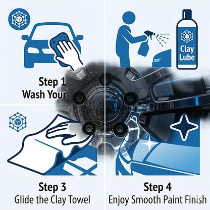 NADUSEP Clay Towel for Auto Detailing – Synthetic Clay Bar Towel 12” x 12” – Paint & Glass Decontamination Tool for Car Wash, Removes Contaminants for Cars, Trucks, SUVs
