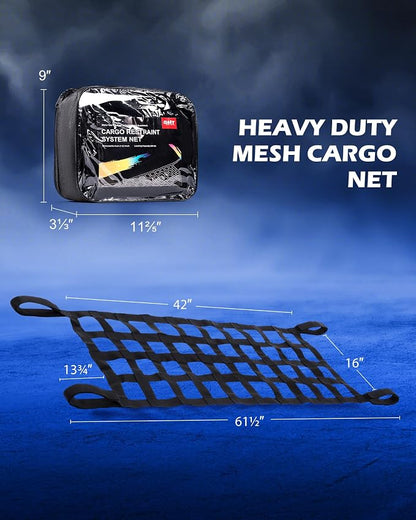 Orion Motor Tech Mesh Cargo Net 2 Pack, Rooftop Hammock Compatible with 1987-2022 Jeep Wrangler YJ TJ JK JL & Gladiator JT Jeep Wrangler Hammock Top Netting 4-Door and 2-Door