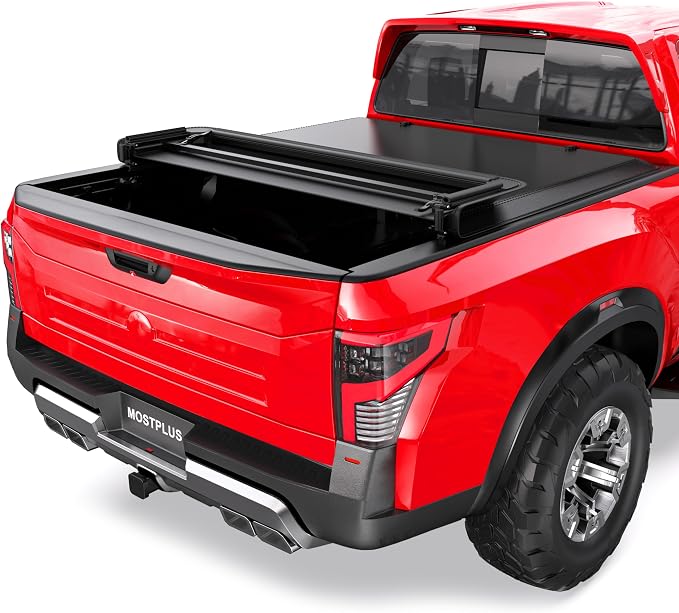 MOSTPLUS 6.5FT Quad Fold Soft Truck Bed Tonneau Cover Compatible with 2016-2026 Nissan Titan | Fleetside 78Inch On Top