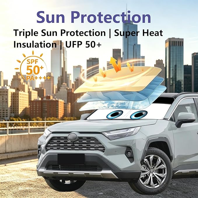 Gven Windshield Sun Shade for Honda CRV 2023-2025 2026 Honda CR-V Accessories Car Shades Front Windshield Sunshades UV Heat Protector (Honda CRV)
