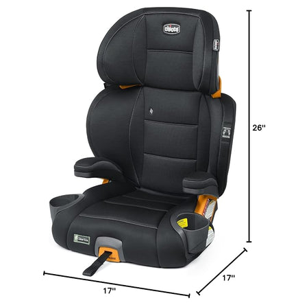 Chicco KidFit ClearTex Plus 2-in-1 Belt-Positioning Booster Car Seat, Backless and High Back Booster Seat, for Children Aged 4 Years and up and 40-100 lbs., Obsidian/Black