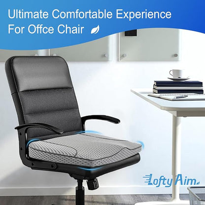 Lofty Aim Car Seat Cushion, Comfortable Memory Foam Seat Pillow for Driving, Sciatica-Back Pain Relief, Cushion for Car-Truck, Office, Wheelchair - Mesh Gray