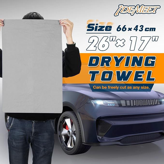 Premium Absorbent Car Drying Towel 2 Pack 26/''x17/'' Super Soft Shammy Towel for Vehicle Reusable Chamois Cloth for Car Drying Dust Remove Bathroom Scratch/Spot/Streak Free Gray Gray