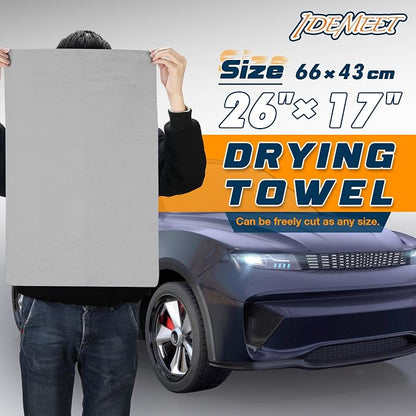 Premium Absorbent Car Drying Towel 2 Pack 26/''x17/'' Super Soft Shammy Towel for Vehicle Reusable Chamois Cloth for Car Drying Dust Remove Bathroom Scratch/Spot/Streak Free Gray Gray