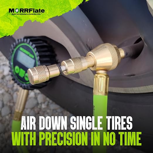 MORRFlate Single Tire Deflator | Rapid Air Deflator with 1-150 PSI Digital Gauge | Includes Purge Valve, 16 Inch Hose, and Rip Away Molle Panel Carrying Case