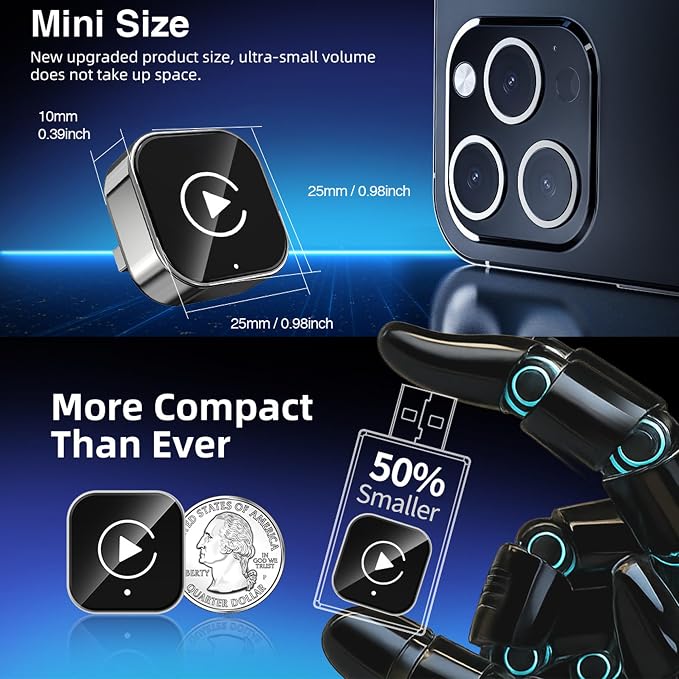 PWireless Wireless CarPlay Adapter & Android Auto Dongle 2026 Upgraded, Fast Auto-Connect, Stable Connection, Mini Size Plug & Play Adapter for iPhone & Android Auto Compatible Cars (Black)