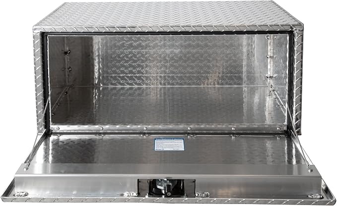 Buyers Products 1705103 Diamond Tread Aluminum Underbody Truck Tool Box, 18 x 18 x 30, Made in USA, .100 in. Thick, Corrosion-Resistant, Locking Compression Latch – Secure Storage for Work Trucks