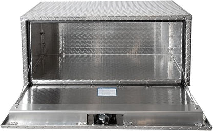 Buyers Products 1705153 Diamond Tread Aluminum Underbody Truck Tool Box, 14 x 12 x 30, Made in USA, .100 in. Thick, Corrosion Resistant, Locking Compression Latch, Secure Storage for Work Trucks