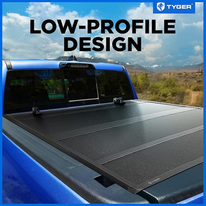 Tyger Auto T9 Flip-Up Low Profile Hard Alloy Tri-Fold Truck Bed Tonneau Cover Compatible with 2004-2014 Ford F-150 | 5.5' (67") Bed | TG-BC9F8010