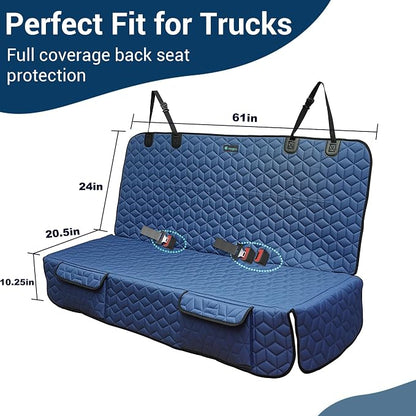 Meginc Dog Car Seat Covers for Back Seat, Heavy Duty Pet Bench Seat Covers for Trucks Waterproof Protector Back Seat Nonslip Dogs Car Seat Covers for Crew Cab/Ford F-Series/Ram 1500/Sierra/Silverado