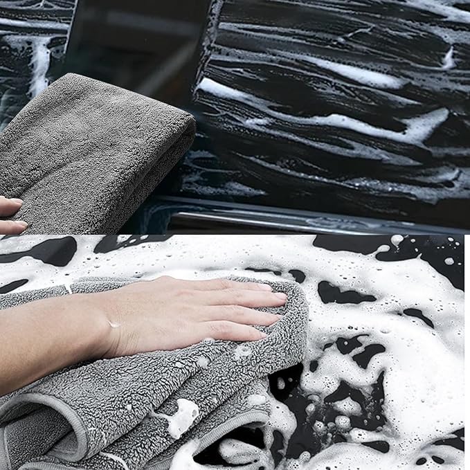 1 Pack 2 Pcs Microfiber Towels for Cars, Car Drying Towel,11.8in*23.6in Highly Absorbent Drying Towel, Suitable for Cars, Trucks, Suvs, Rvs(Grey)